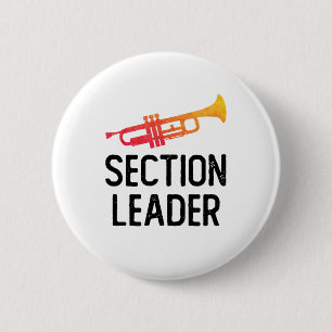 Badge Rond 5 Cm Trumpet Section Leader Marquage Band