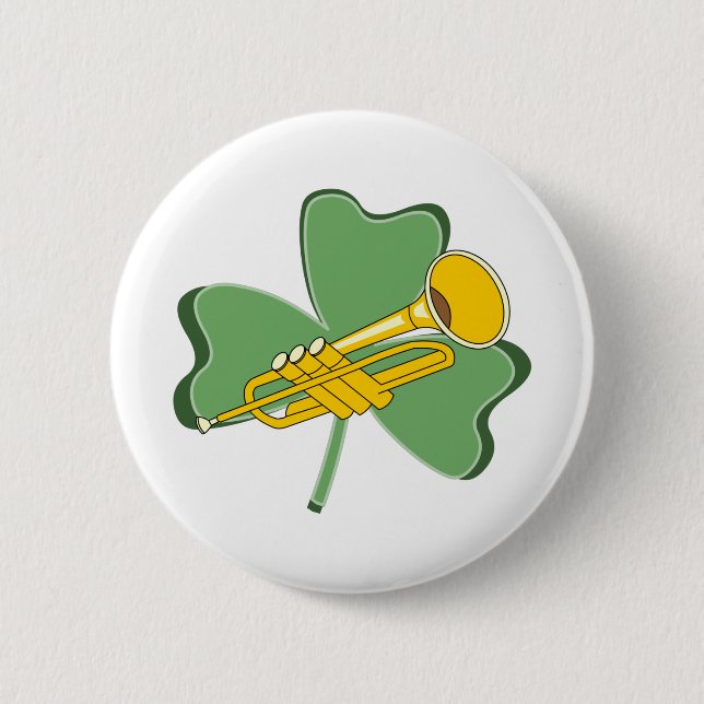 Badge Rond 5 Cm Trumpet shamrock (Devant)