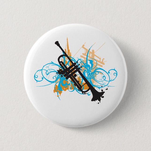 Badge Rond 5 Cm Trumpet urbain (Devant)