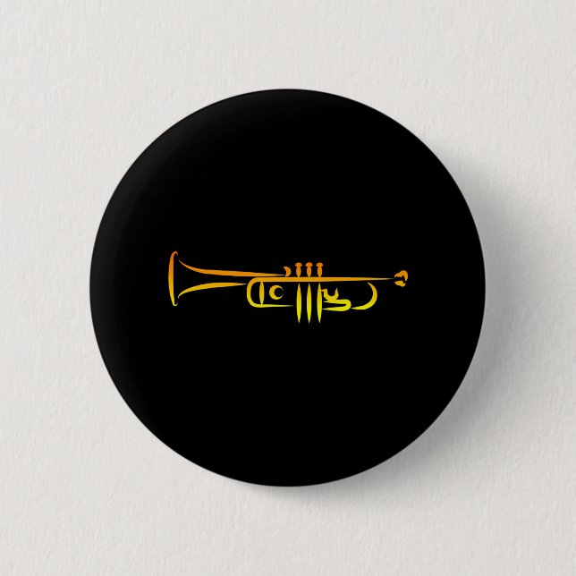Badge Rond 5 Cm Trumpeter Musicien de jazz Trumpet (Devant)