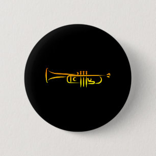 Badge Rond 5 Cm Trumpeter Musicien de jazz Trumpet