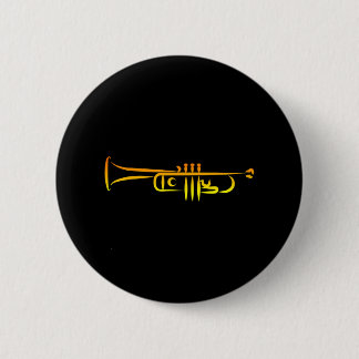 Badge Rond 5 Cm Trumpeter Musicien de jazz Trumpet
