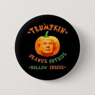 Badge Rond 5 Cm Trumpkin drôle Halloween classique
