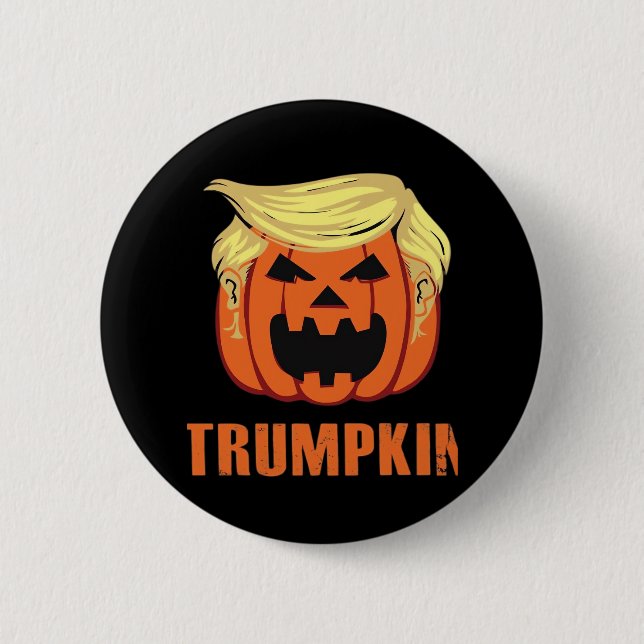 Badge Rond 5 Cm Trumpkin fait Halloween (Devant)