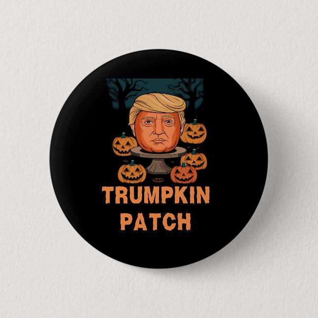 Badge Rond 5 Cm Trumpkin Halloween - Drôle Citrouille politique De (Devant)