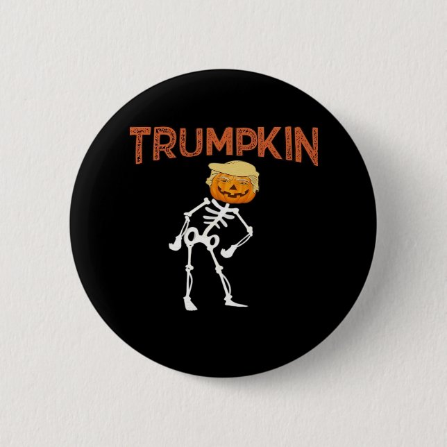 Badge Rond 5 Cm Trumpkin Halloween Funny Classic (Devant)