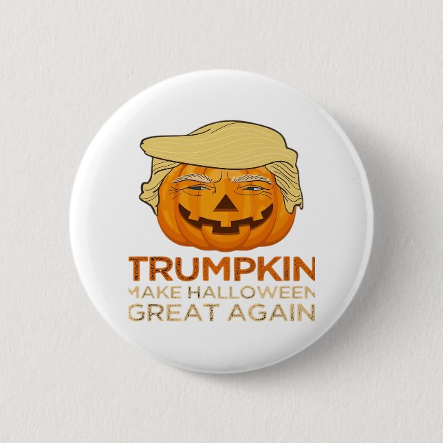 Badge Rond 5 Cm Trumpkin Halloween Funny Classic (Devant)