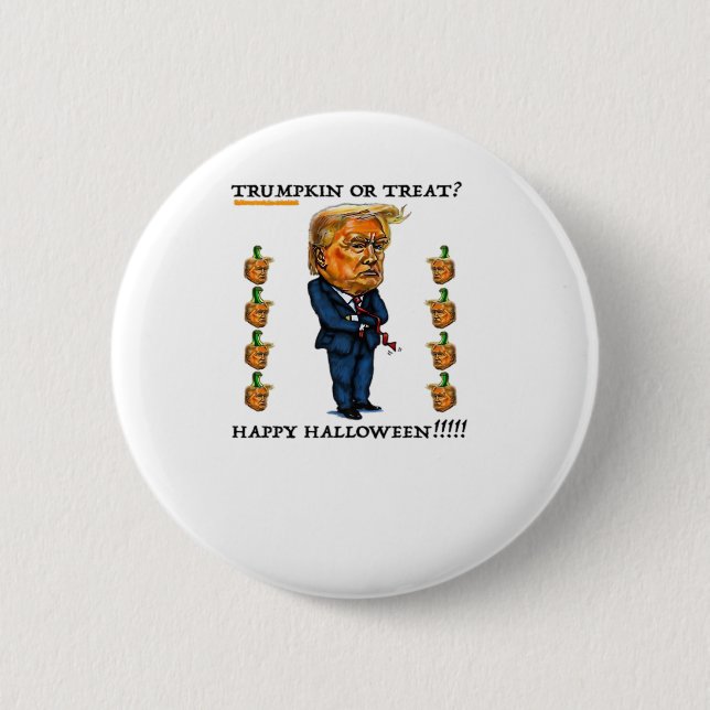 Badge Rond 5 Cm Trumpkin Ou Traiter Classique (Devant)