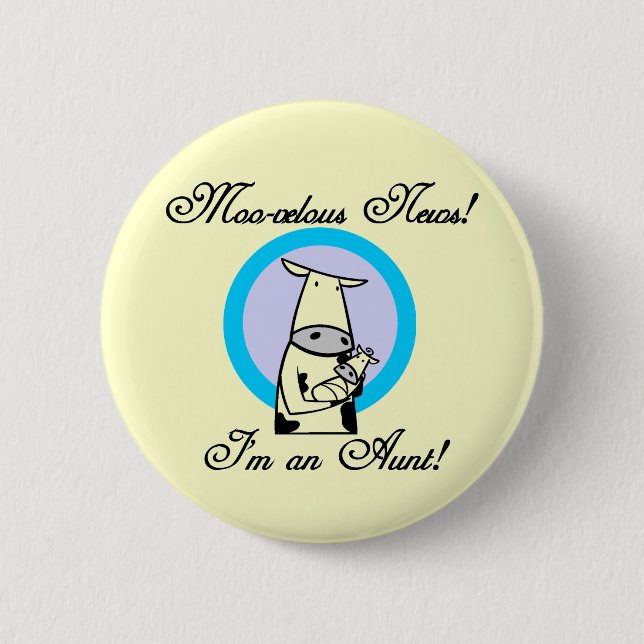 Badge Rond 5 Cm Tshirts et cadeaux de la nouvelle tante Moo-velous (Devant)