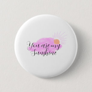 Badge Rond 5 Cm tu es mon soleil rose rayons de soleil violets nua