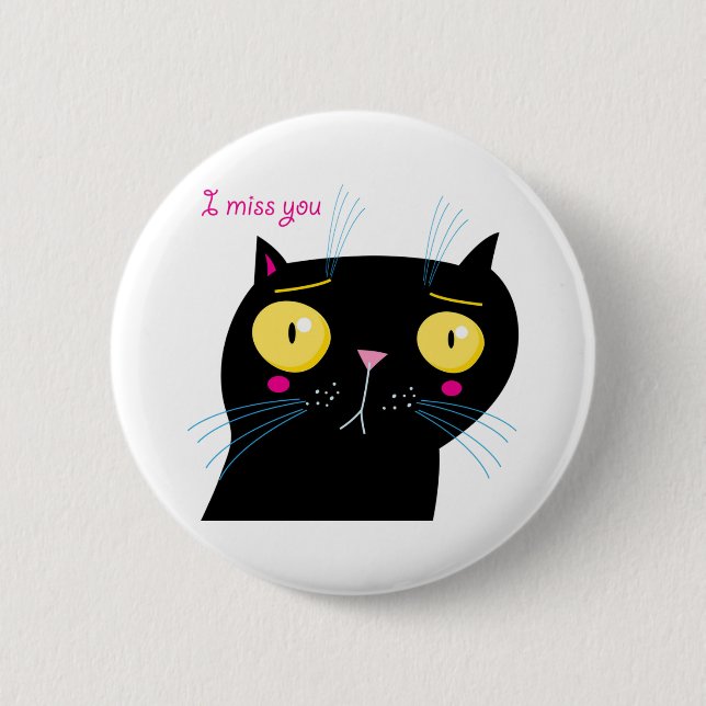 Badge Rond 5 Cm Tu manques un chat drôle (Devant)