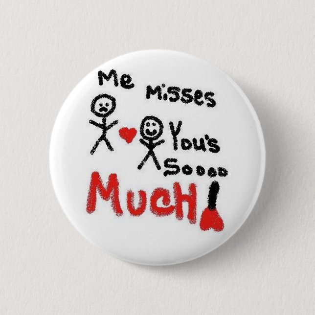 Badge Rond 5 Cm Tu Me Manques Tant De Caricature (Devant)