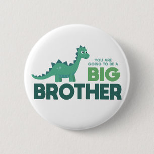 Badge Rond 5 Cm Tu vas être un grand frère dinosaure