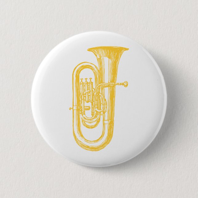 Badge Rond 5 Cm Tuba "en laiton" (Devant)