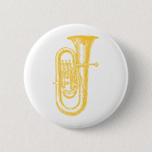 Badge Rond 5 Cm Tuba "en laiton"