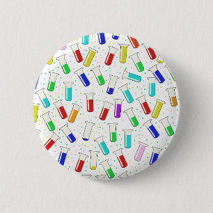 Badge Rond 5 Cm Tubes à essai en verre de dessin animé