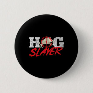 Badge Rond 5 Cm Tueur de cochons - Chasse au sanglier Chasseur de
