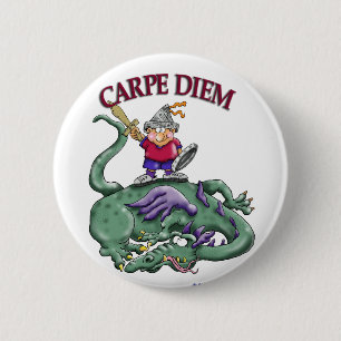 Badge Rond 5 Cm Tueur de dragon - CARPE DIEM