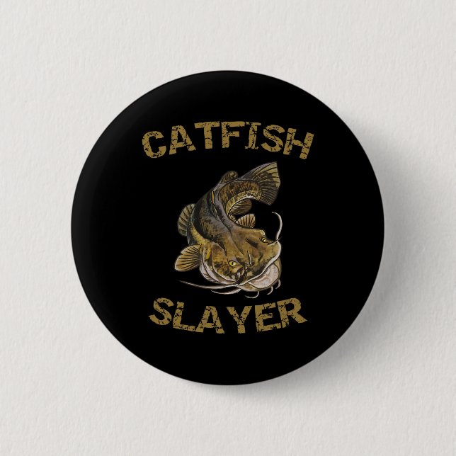 Badge Rond 5 Cm Tueur de poisson-chat Poisson-chat pour pêcheur de (Devant)