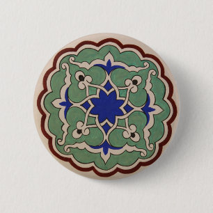 Badge Rond 5 Cm Tuile ottomane d'Arabesque