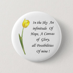 Badge Rond 5 Cm Tulipe jaune