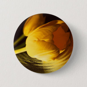 Badge Rond 5 Cm Tulipe jaune romantique