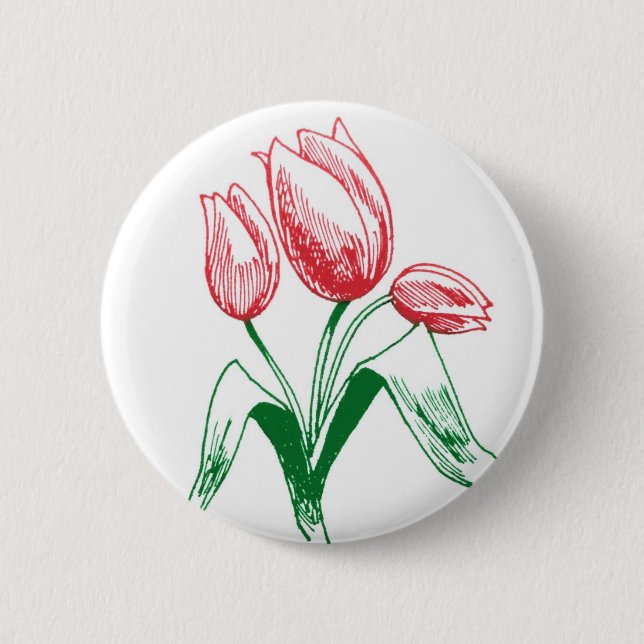 Badge Rond 5 Cm Tulipes (Devant)
