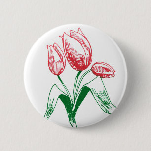 Badge Rond 5 Cm Tulipes