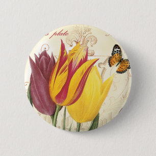 Badge Rond 5 Cm Tulipes