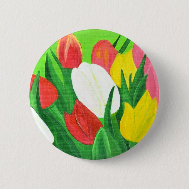 Badge Rond 5 Cm Tulipes2 (Devant)