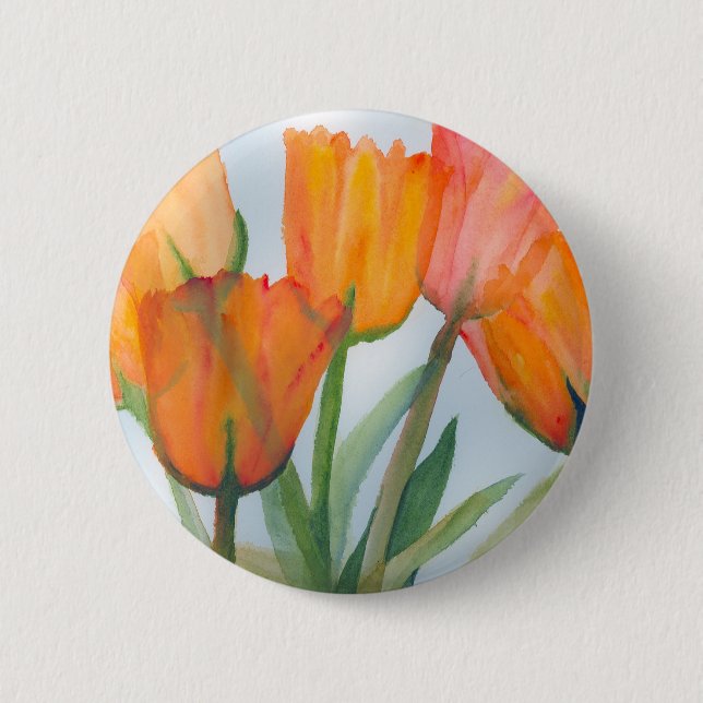 Badge Rond 5 Cm Tulipes d'agrumes orange (Devant)
