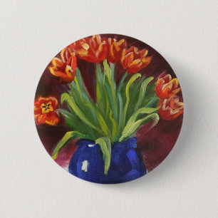 Badge Rond 5 Cm "Tulipes d'avril "