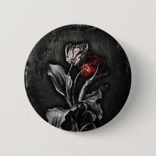 Badge Rond 5 Cm Tulipes gothiques