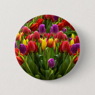 Badge Rond 5 Cm Tulipes lumineuses