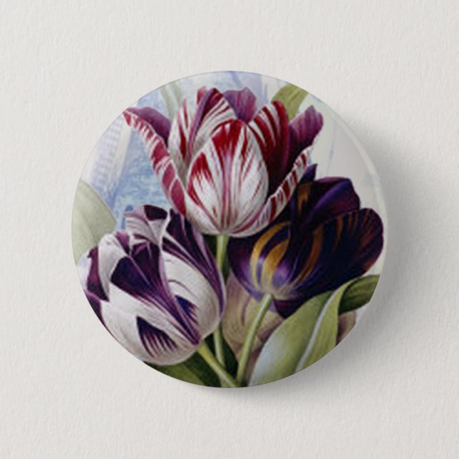 Badge Rond 5 Cm Tulipes néerlandaises (Devant)