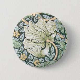 Badge Rond 5 Cm Tulipes Pimpernel Art Botanique de William Morris