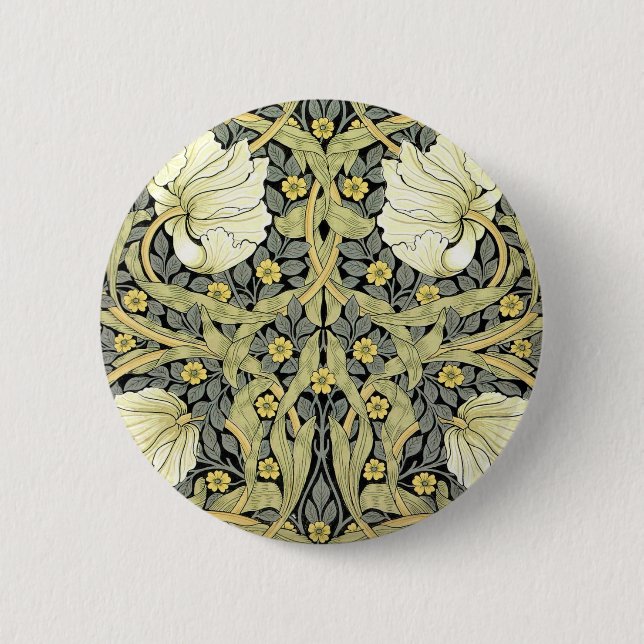 Badge Rond 5 Cm Tulipes Pimpernel Art Botanique de William Morris (Devant)