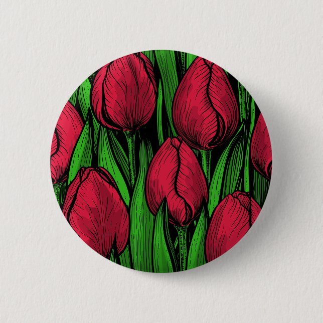Badge Rond 5 Cm Tulipes rouges (Devant)