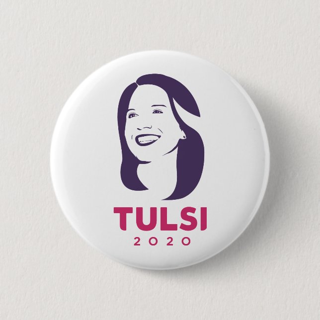 Badge Rond 5 Cm Tulsi 2020 pour l'Amérique (Devant)