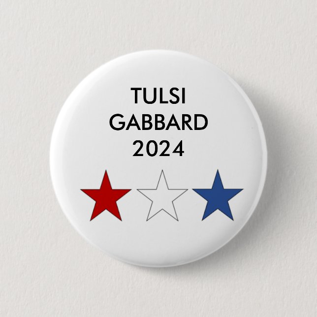 Badge Rond 5 Cm Tulsi Gabbard pour le Bouton Président 2024 (Devant)