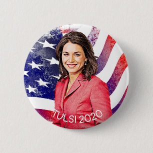 Badge Rond 5 Cm Tulsi Gabbard pour l'élection 2020 de Presidnet