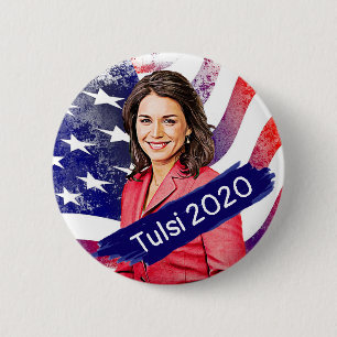 Badge Rond 5 Cm Tulsi Gabbard pour l'élection présidentielle 2020