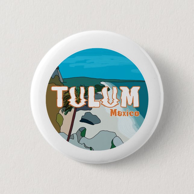 Badge Rond 5 Cm Tulum Mexique Grande idée cadeau (Devant)