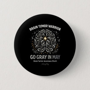 Badge Rond 5 Cm Tumeur cérébrale sensibilisation porter gris en ma
