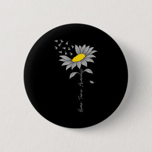 Badge Rond 5 Cm Tumeur cérébrale sensibilisation tournesol ruban g