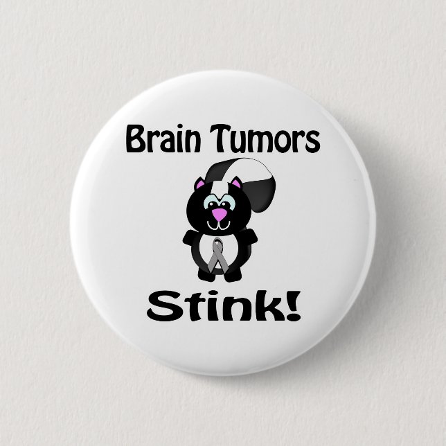Badge Rond 5 Cm Tumeurs du cerveau puant Skunk Conception de sensi (Devant)