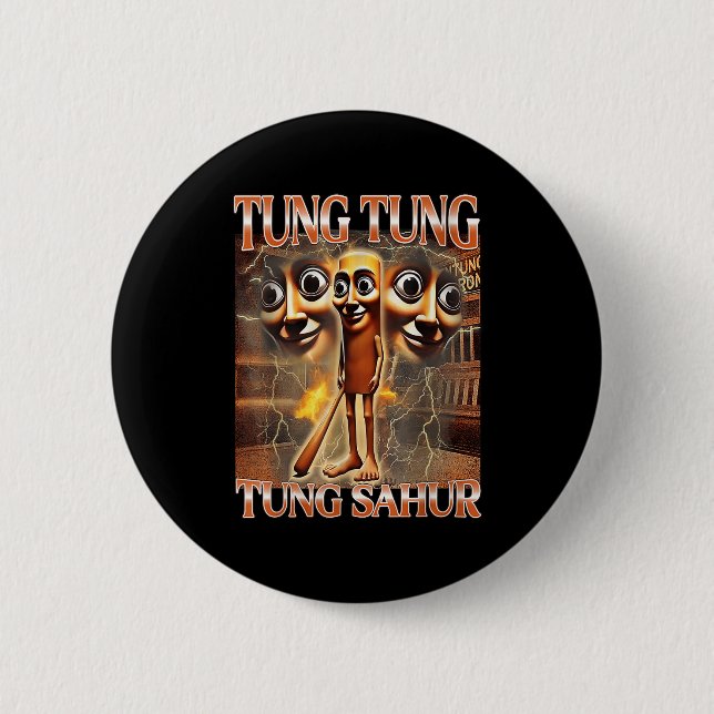 Badge Rond 5 Cm Tung Tung Sahur (Devant)