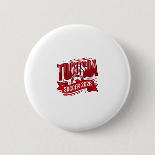 Badge Rond 5 Cm Tunisie Football 2026 Football Gras Pays Typograph