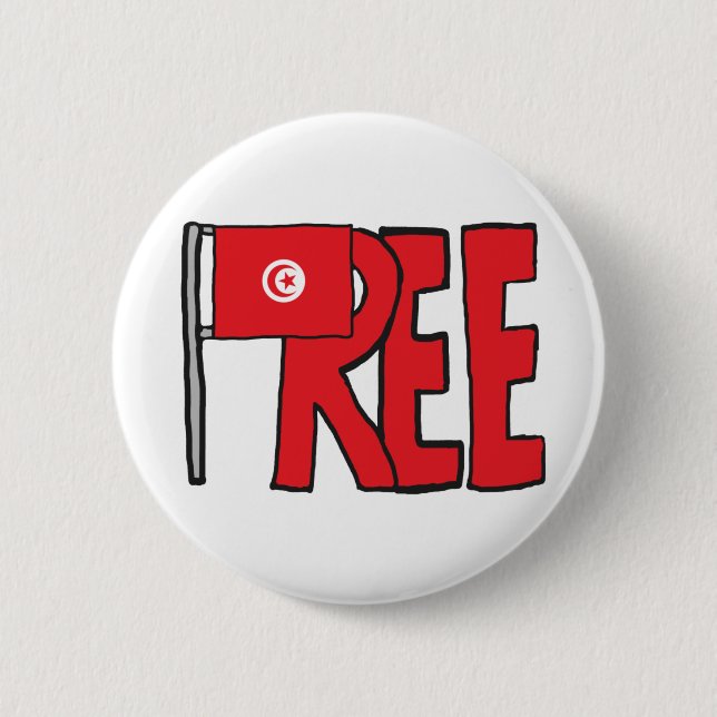 Badge Rond 5 Cm Tunisie libre (Devant)