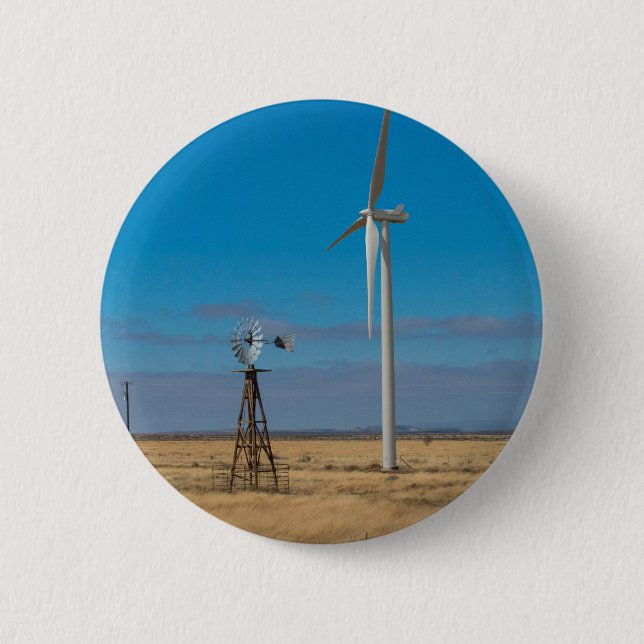 Badge Rond 5 Cm Turbine éolienne (Devant)